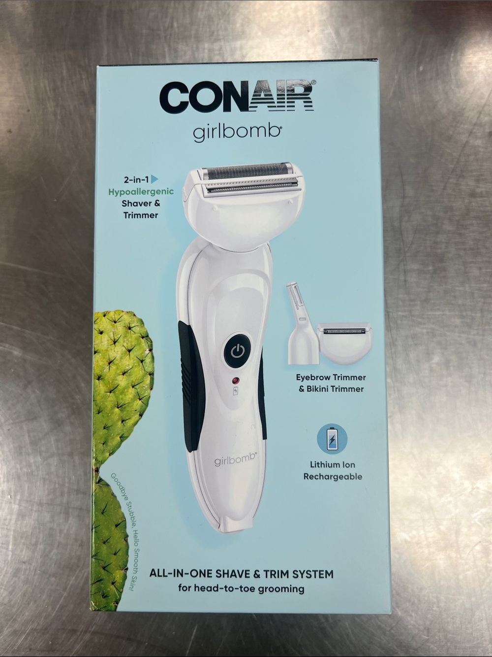 Conair girlbomb White & Black 2‑in‑1 Hypoallergenic Shaver & Trimmer